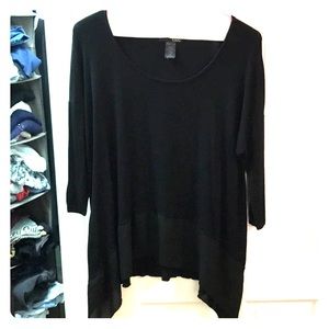 COPY - THX XL Black 3/4 Sleeve Cotton Top with bl…